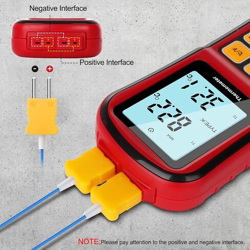 ميزان حرارة رقمي ثنائي القناة ميزان حرارة درجة الحرارة مع اثنين من نوع K-نوع مسبار حراري خلفي LCD K نوع ميزان حرارة لـ K/J/T/E/R/S/N الحرارية in Kuwait