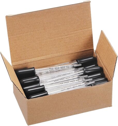 Glass Liquid Droppers, 1 ml Essential Oil Dropper Pipette Calibrated Glass Stain Dropper for Essential Oil Makeup Art Liquid Plant with Kraft Boxes (40) in Saudi Arabia
