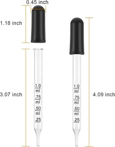 Glass Liquid Droppers, 1 ml Essential Oil Dropper Pipette Calibrated Glass Stain Dropper for Essential Oil Makeup Art Liquid Plant with Kraft Boxes (40) in Saudi Arabia