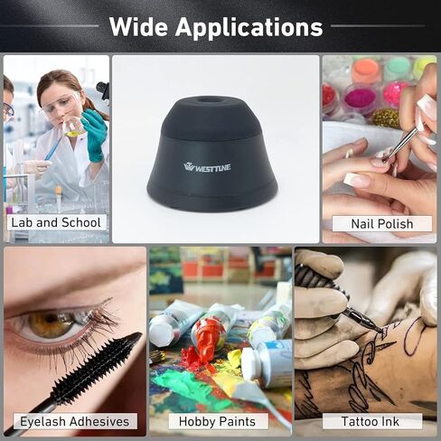 4000rpm Mini Vortex Mixer Lab Paint Shaker,Scientific Vortex Shaker with Touch Function for Eyelash Sharker Glue Adhesives Gel Polish and Test Tubes Vortex Mixing,Black in Saudi Arabia