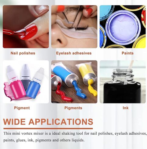 خلاط دوامي صغير، 7000 دورة في الدقيقة، هزازات مختبرية للطلاء والصبغات وطلاء الجل ولاصق الرموش، خلاط طلاء أظافر قابل لإعادة الشحن مع كرات مقاومة للصدأ in Kuwait