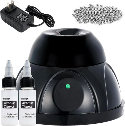 Roizefar Mini Vortex Mixer, Airbrush Paint Mixer, Acrylic Paints Mixing, Lab Vortex Shakers for Inks, Nail Polish, Eyelash Adhesives, Include 120 pcs Stainless Steel Mixing Balls and 2 Thinner in Kuwait