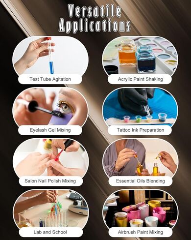 Roizefar Mini Vortex Mixer, Airbrush Paint Mixer, Acrylic Paints Mixing, Lab Vortex Shakers for Inks, Nail Polish, Eyelash Adhesives, Include 120 pcs Stainless Steel Mixing Balls and 2 Thinner in Kuwait