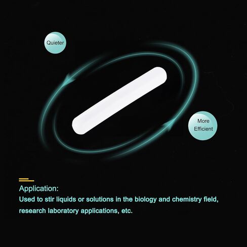 MECCANIXITY محرك مغناطيسي خلاط قضيب تحريك 100 مم (3.94 بوصة) × 16 مم شكل اسطوانة PTFE طلاء مغناطيس أبيض للمختبر 1 قطعة in Saudi Arabia