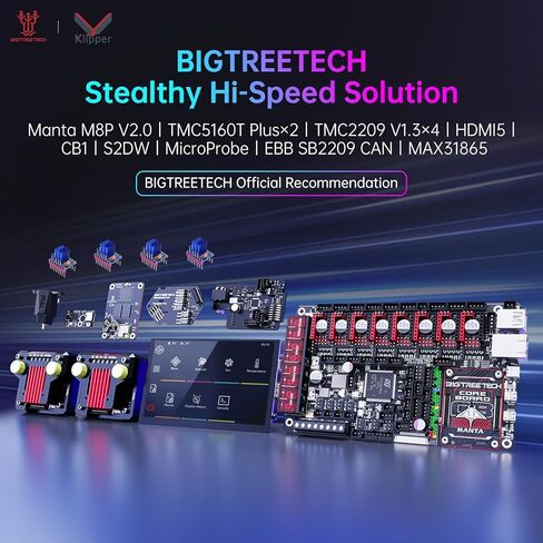 BIGTREETECH Manta M8P V2.0 لوحة تحكم متكاملة 32 بت تشغيل كليبر مع CB1، اللوحة الأم للطابعة ثلاثية الأبعاد عالية السرعة، متوافق مع TMC5160T Plus، TMC5160، TMC2209، TMC2240 سائق السائر (بدون CB1) in Saudi Arabia