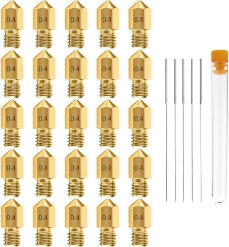 0.3MM MK8 Ender 3 Nozzles 10 pcs 3D Printer Brass Nozzles Extruder for Makerbot Creality CR-10 with 3 Needles and Metal Storage Box (0.3mm) in Kuwait