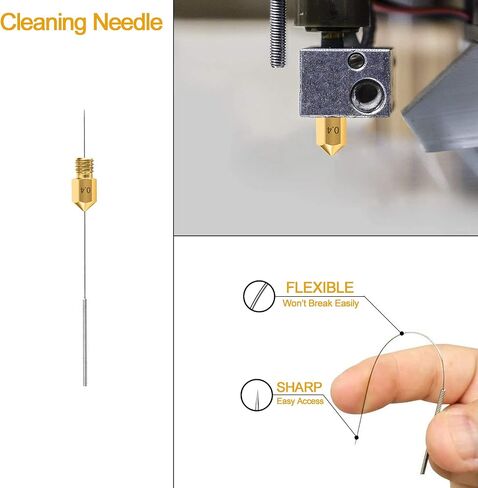 0.3MM MK8 Ender 3 Nozzles 10 pcs 3D Printer Brass Nozzles Extruder for Makerbot Creality CR-10 with 3 Needles and Metal Storage Box (0.3mm) in Kuwait