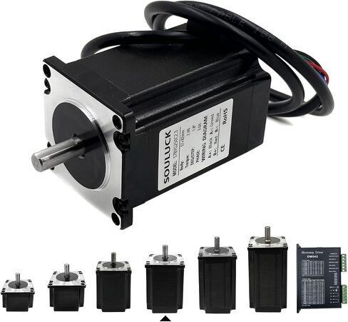 Nema 23 Stepper Motor 57x57x112mm Body 1.8 Stepper Angle 4.0A,Torque 2.8N,2 Phase 4-Lead with 80cm Cable for 3D Printer, CNC Machine and Robotics in Saudi Arabia