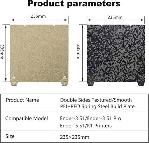 Flexible PEO+PEI Textured Print Build Plate 310x310mm, Smooth PEO+PEI Spring Steel Bed Plate for CR-10, Artillery SW-X1/X2, Anet A8 Plus in Kuwait