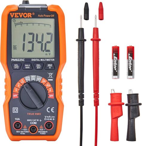 VEVOR Digital Multimeter, 6000 Counts, Multimeter Tester DC AC Voltmeter NCV, Ohm Volt Amp Tester, for Voltage Current Resistance Capacitance Continuity Diode Temperature Duty Ratio Frequency TRMS in Saudi Arabia