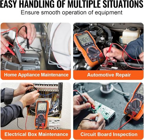 VEVOR Digital Multimeter, 6000 Counts, Multimeter Tester DC AC Voltmeter NCV, Ohm Volt Amp Tester, for Voltage Current Resistance Capacitance Continuity Diode Temperature Duty Ratio Frequency TRMS in Saudi Arabia