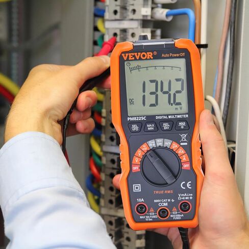 VEVOR Digital Multimeter, 6000 Counts, Multimeter Tester DC AC Voltmeter NCV, Ohm Volt Amp Tester, for Voltage Current Resistance Capacitance Continuity Diode Temperature Duty Ratio Frequency TRMS in Saudi Arabia