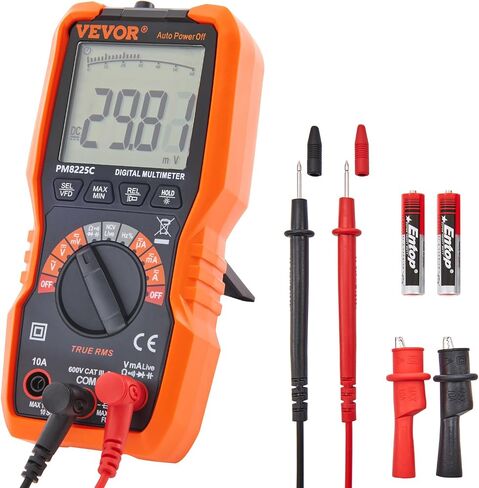 VEVOR Digital Multimeter, 6000 Counts, Multimeter Tester DC AC Voltmeter NCV, Ohm Volt Amp Tester, for Voltage Current Resistance Capacitance Continuity Diode Temperature Duty Ratio Frequency TRMS in Saudi Arabia