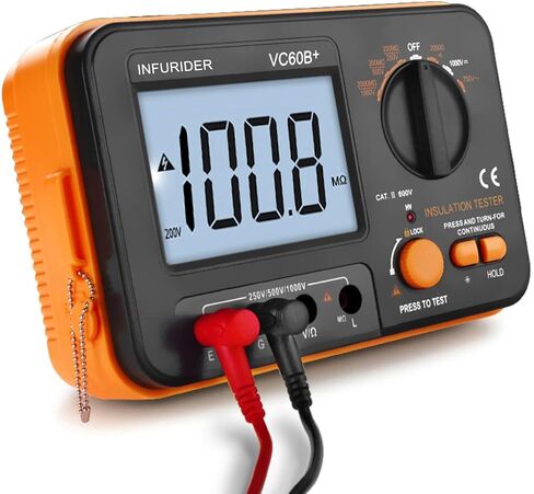 YF-6688B Digital Insulation Resistance Tester MegOhmmeter DC AC Voltmeter,Test Voltage 5000V,Insulation Resistance 200G Ohms with Large LCD Backlit and High Volt Indication in Saudi Arabia
