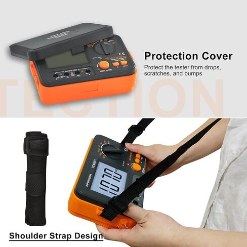 YF-6688B Digital Insulation Resistance Tester MegOhmmeter DC AC Voltmeter,Test Voltage 5000V,Insulation Resistance 200G Ohms with Large LCD Backlit and High Volt Indication in Saudi Arabia