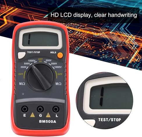 المقاومة الرقمية شاشة الكريستال السائل Megohmmeter ، BM500A 1000 فولت المتعدد LCD اختبار المقاومة اختبار الإلكترونية للصيانة in Kuwait