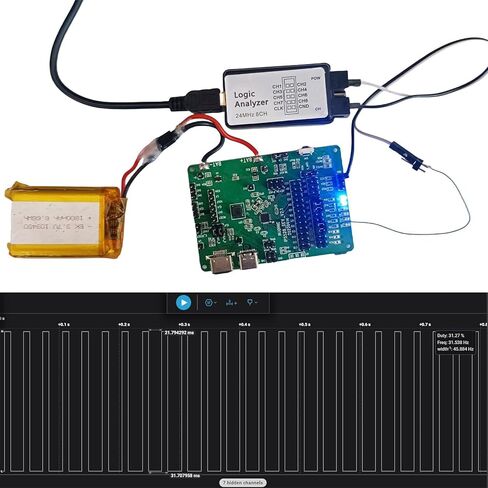طقم محلل منطقي USB 24 ميجاهرتز 8 قنوات مع كابل USB A وأسلاك توصيل وسلك Dupont ورؤوس الدبوس - مثالية لتصحيح أخطاء بروتوكولات اتصالات الدوائر الإلكترونية in Kuwait