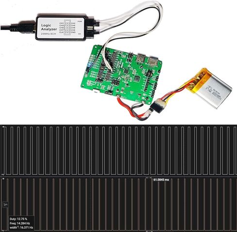 طقم محلل منطقي USB 24 ميجاهرتز 8 قنوات مع كابل USB A وأسلاك توصيل وسلك Dupont ورؤوس الدبوس - مثالية لتصحيح أخطاء بروتوكولات اتصالات الدوائر الإلكترونية in Kuwait