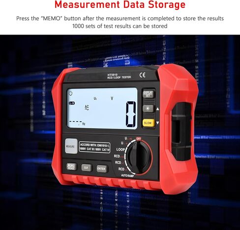 HT5910 4.7 بوصة LCD الرقمية المقاومة متر تسرب التبديل اختبار RCD/حلقة اختبار 1000 تخزين البيانات Megohmmeter الفولتميتر مع الإضاءة الخلفية in Kuwait