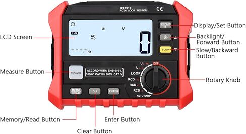 HT5910 4.7 بوصة LCD الرقمية المقاومة متر تسرب التبديل اختبار RCD/حلقة اختبار 1000 تخزين البيانات Megohmmeter الفولتميتر مع الإضاءة الخلفية in Kuwait