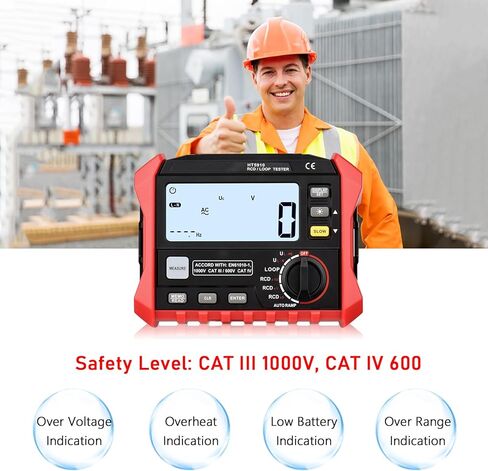 HT5910 4.7 بوصة LCD الرقمية المقاومة متر تسرب التبديل اختبار RCD/حلقة اختبار 1000 تخزين البيانات Megohmmeter الفولتميتر مع الإضاءة الخلفية in Kuwait