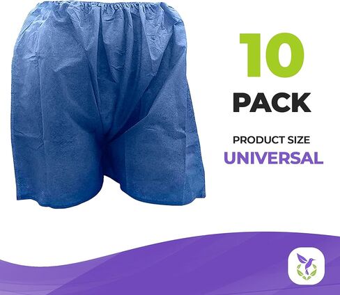 AMZ Medical Supply شورت بوكسر للاستعمال مرة واحدة، بدون مقاس. مجموعة من 1 شورت طبي أسود للاستعمال مرة واحدة بخصر مطاطي، بدون جيوب. شورت فحص طبي قابل للتنفس PP للتدليك والمستشفى in Kuwait