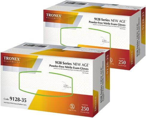 500 عبوة من قفازات ترونيكس للفحص باللون البنفسجي والأزرق النتريل، قفازات طبية للاستعمال مرة واحدة، قفازات للفحص الكيميائي، خالية من البودرة (متوسطة) in Kuwait