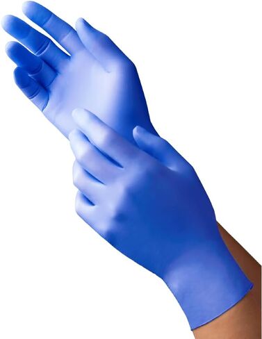 500 عبوة من قفازات ترونيكس للفحص باللون البنفسجي والأزرق النتريل، قفازات طبية للاستعمال مرة واحدة، قفازات للفحص الكيميائي، خالية من البودرة (متوسطة) in Kuwait