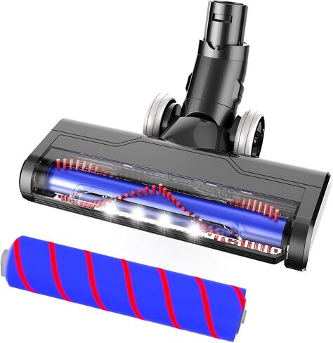 Updated Motorized Nozzle with Headlights for Dyson V7 V8 Vacuum Cleaners, Motorhead Brush Attachment for HardWood Floor or Carpet Cleaning,Replacement Soft Roller Head for Dyson V7 Series in Saudi Arabia