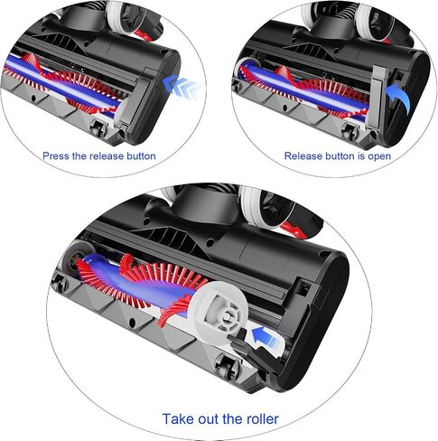 Updated Motorized Nozzle with Headlights for Dyson V7 V8 Vacuum Cleaners, Motorhead Brush Attachment for HardWood Floor or Carpet Cleaning,Replacement Soft Roller Head for Dyson V7 Series in Saudi Arabia