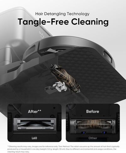 eufy L60 Hybrid Robot Vacuum with Self Empty Station, Hair Detangling Technology, Up to 60 Days of Hands Free Cleaning, Ultra Strong 5,000 Pa Suction to Remove Hair, Dust, Mop Pad in Saudi Arabia