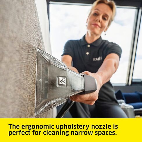 كارشر بوزي 8/1 مستخرج السجاد التجاري 12.5 رطل لكل بوصة مربعة - منظف البقع، مزيل البقع، سجاد المنطقة، منظف السجاد والمفروشات - تخزين الملحقات على متن الطائرة - خزان سعة 3.9 جالون in Kuwait