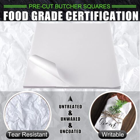 Sublimation White Butcher Paper Disposable Butcher Paper Sheets Square Meat Sheet Precut Butcher Paper No Wax Butcher Paper for Heat Press, Wrapping Meat, Art Project (50 Pieces, 12 x 12 Inches) in Saudi Arabia