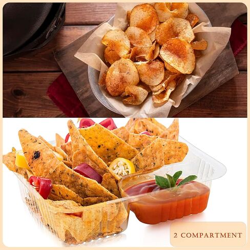 200 عبوة من صواني الناتشو للاستعمال مرة واحدة، حاملات شرائح الناتشو السميكة، 6.5 بوصة × 5 بوصة، حاويات بلاستيكية للوجبات الخفيفة لغمس الجبن، صواني الوجبات الخفيفة الشفافة للكرنفالات، والحفلات، ومستلزمات الأفلام الليلية in Kuwait