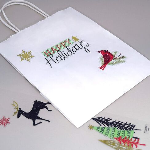 عبوة برايم لاين مقاس 8 × 4 × 10 صغيرة مكونة من 50 كيسًا ورقيًا أبيض بمقابض، وحقائب تسوق للأعمال الصغيرة، والتجزئة، والبوتيك، وحقائب هدايا للحفلات بالجملة in Kuwait