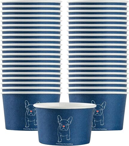 Restaurantware - Coppetta 5 Ounce Dessert Cups, 50 Disposable Ice Cream Cups - Lids Sold Separately, Sturdy, Frenchie Paper FroYo Bowls, For Hot And Cold Foods, Perfect For Gelato Or Mousse in Saudi Arabia