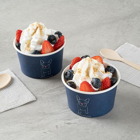 Restaurantware - Coppetta 5 Ounce Dessert Cups, 50 Disposable Ice Cream Cups - Lids Sold Separately, Sturdy, Frenchie Paper FroYo Bowls, For Hot And Cold Foods, Perfect For Gelato Or Mousse in Saudi Arabia