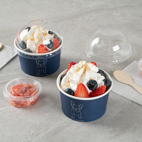 Restaurantware - Coppetta 5 Ounce Dessert Cups, 50 Disposable Ice Cream Cups - Lids Sold Separately, Sturdy, Frenchie Paper FroYo Bowls, For Hot And Cold Foods, Perfect For Gelato Or Mousse in Saudi Arabia