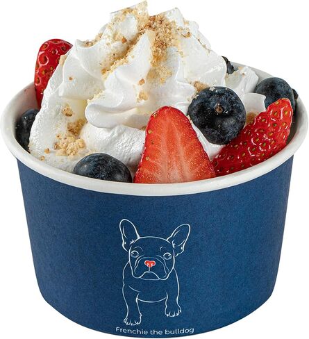 Restaurantware - Coppetta 5 Ounce Dessert Cups, 50 Disposable Ice Cream Cups - Lids Sold Separately, Sturdy, Frenchie Paper FroYo Bowls, For Hot And Cold Foods, Perfect For Gelato Or Mousse in Saudi Arabia