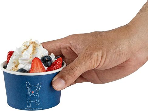 Restaurantware - Coppetta 5 Ounce Dessert Cups, 50 Disposable Ice Cream Cups - Lids Sold Separately, Sturdy, Frenchie Paper FroYo Bowls, For Hot And Cold Foods, Perfect For Gelato Or Mousse in Saudi Arabia