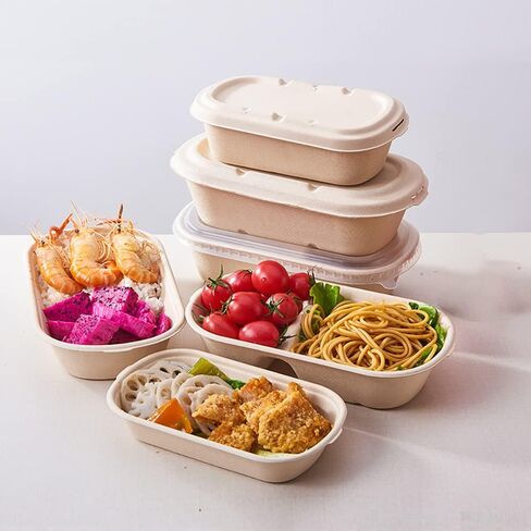 80 Pack Compostable Paper Bowls with Lids, 23 Oz Disposable Take Out Food Containers Biodegradable Take Out Salad Bowls for Kitchen Restaurant Party Food Supplies Meal Prep in Saudi Arabia