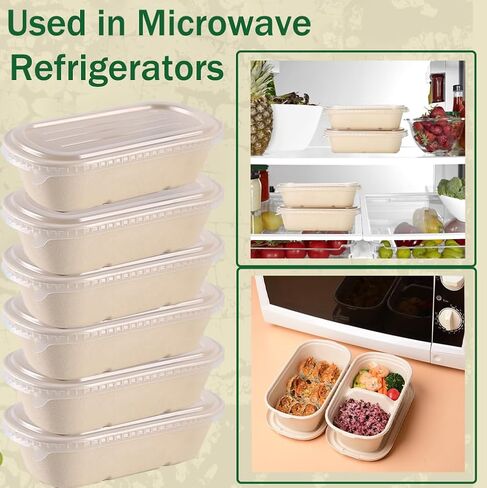 80 Pack Compostable Paper Bowls with Lids, 23 Oz Disposable Take Out Food Containers Biodegradable Take Out Salad Bowls for Kitchen Restaurant Party Food Supplies Meal Prep in Saudi Arabia