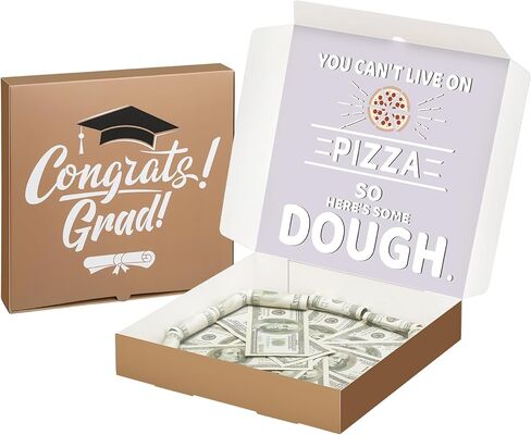 2 جهاز كمبيوتر شخصى صندوق المال للنقود هدية التخرج غراد صناديق بيتزا من الورق المقوى 10 × 10 بوصة مضحك هدية المال حامل صندوق بطاقة التخرج حاويات تناول الطعام في الخارج لبيتزا حفلة فئة 2024 النقدية DIY حامل المال in Kuwait