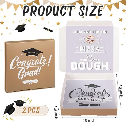 2 جهاز كمبيوتر شخصى صندوق المال للنقود هدية التخرج غراد صناديق بيتزا من الورق المقوى 10 × 10 بوصة مضحك هدية المال حامل صندوق بطاقة التخرج حاويات تناول الطعام في الخارج لبيتزا حفلة فئة 2024 النقدية DIY حامل المال in Kuwait