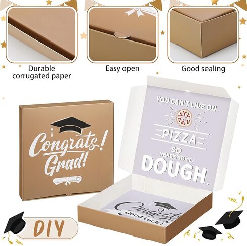 2 جهاز كمبيوتر شخصى صندوق المال للنقود هدية التخرج غراد صناديق بيتزا من الورق المقوى 10 × 10 بوصة مضحك هدية المال حامل صندوق بطاقة التخرج حاويات تناول الطعام في الخارج لبيتزا حفلة فئة 2024 النقدية DIY حامل المال in Kuwait