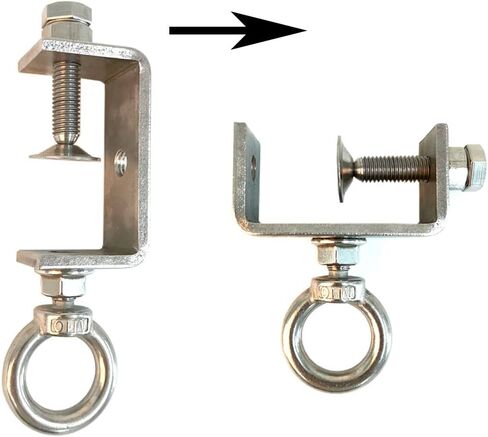 خطاف مشبك C مقاس 2 بوصة من الفولاذ المقاوم للصدأ؛ خطافات مشبك أنابيب للتعليق؛ مشبك معدني؛ شماعة مشبك شعاع؛ حلقة رفع شعاع الألومنيوم؛ حلقة رفع شعاع الألومنيوم. العرض القابل للقفل هو 1.33 بوصة ~ 2 بوصة (3 عبوات) in Kuwait