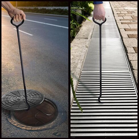 أداة ربط فتحة التفتيش الأصلية من Lesolar Tools، خطاف فردي مقاس 36 بوصة، رافع غطاء فتحة التفتيش، أغطية فتحات الرفع وغطاء تصريف العاصفة، خطاف أدوات فولاذي صلب للتحرك in Kuwait