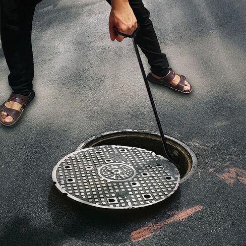 أداة ربط فتحة التفتيش الأصلية من Lesolar Tools، خطاف فردي مقاس 36 بوصة، رافع غطاء فتحة التفتيش، أغطية فتحات الرفع وغطاء تصريف العاصفة، خطاف أدوات فولاذي صلب للتحرك in Kuwait