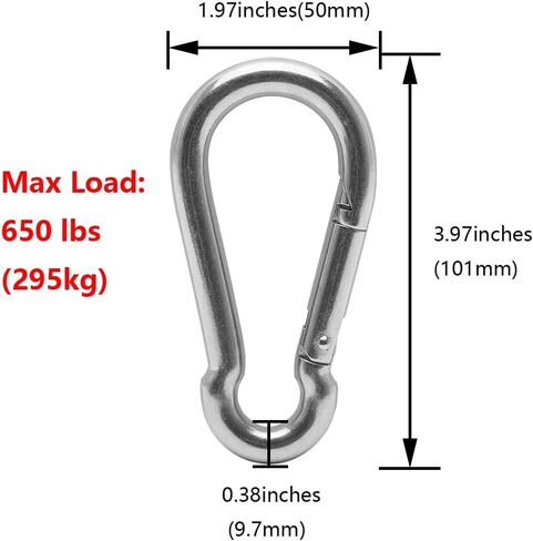6Pcs 304 Stainless Steel M15 Single Pulley Block, Wire Rope Hanging Wire Towing Wheel, with 6Pcs Spring Snap Hook | 360° anti-twist swivel pulley. For lifting, towing & hanging wire rope on crane/outdoor. Has spring snap hooks for fast fit in Saudi Arabia