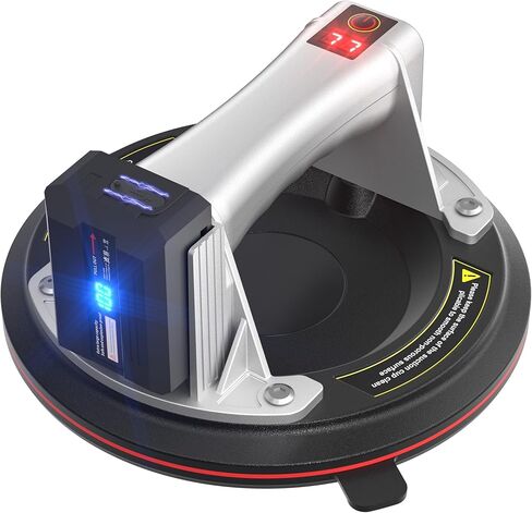 Electric Vacuum Suction Cup Lifter 8"-600lbs Max Load-Digital Display Suction Cups-Monitor-Auto Start Pump-Detachable Battery. Glass, Granite, Tile, Metal, Windshield Suction Cup Handles Tool. in Saudi Arabia